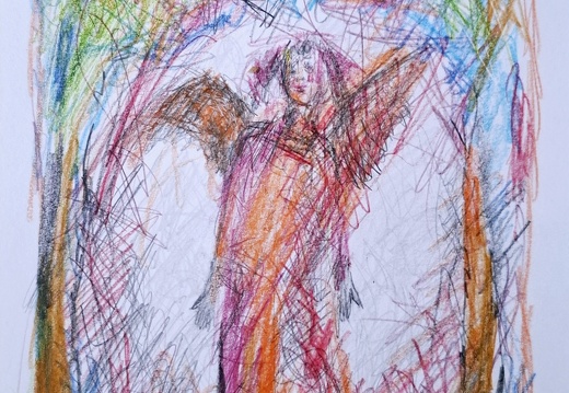 Engel im roten Kleid