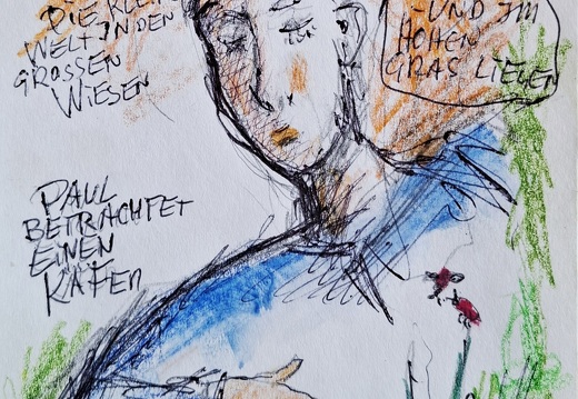 Paul betrachtet einen Käfer